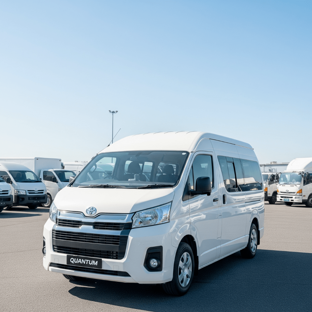 Vehicle Leasing Rent Toyota Quantums, production-ready vans, and logistics vehicles — fully compliant and roadworthy.